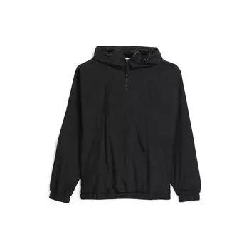 Adidas Originals Trefoil однотонная ветровка с капюшоном на молнии с половиной молнии, мужская верхняя одежда, черный HA1278 S