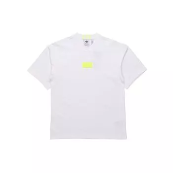 Adidas Originals Trefoil Oversized Silicon Logo Crew Neck Спортивная футболка с короткими рукавами Мужские топы Белый GN8050 L