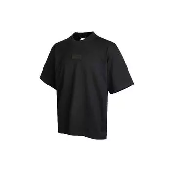 Adidas Originals Trefoil Oversized Silicon Logo Спортивная футболка с круглым вырезом Мужские топы Черный GN3309 M