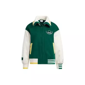 Adidas Originals Trefoil Patchwork Повседневная куртка Женская куртка Белый Зеленый HY4184 XS