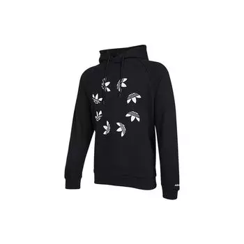 Adidas Originals Trefoil Pattern Спортивный пуловер с капюшоном Мужская толстовка с капюшоном Черный H37736 S