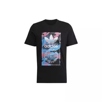 Adidas Originals Trefoil Повседневная футболка с коротким рукавом Мужские топы Черный HK5157 S