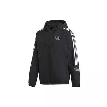 Adidas Originals Trefoil Повседневная спортивная толстовка с капюшоном на молнии Мужские куртки черные ED4688 S
