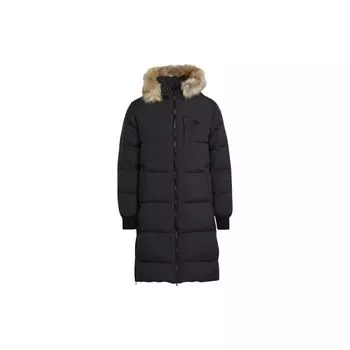 Adidas Originals Trefoil Regen Puff Длинное однотонное пальто на утином пуху с капюшоном на молнии Мужская верхняя одежда Черный HL9194 XL