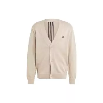 Adidas Originals Trefoil Rifta Oversized Intarsia Вязаный кардиган с длинными рукавами Мужские топы Off-White IM4649 M
