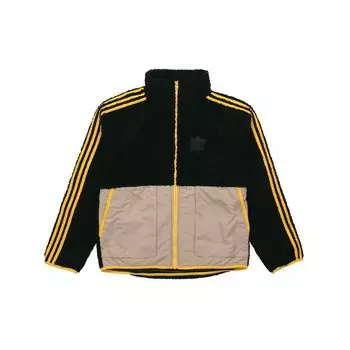 Adidas Originals Trefoil Sherpa Jacket Повседневная утолщенная флисовая верхняя одежда Мужская куртка черная GT7295 XL