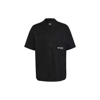 Adidas Originals Trefoil Solid Logo Спортивная рубашка с коротким рукавом Мужские топы Черный HT1654 XS