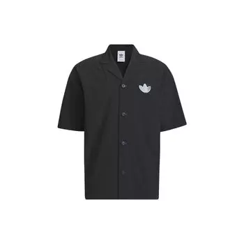 Adidas Originals Trefoil Спортивная рубашка с коротким рукавом Мужские рубашки черные IK8626 S