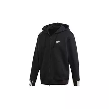 Adidas Originals Trefoil Твердая повседневная куртка с капюшоном Мужская верхняя одежда Черный ED7230 M