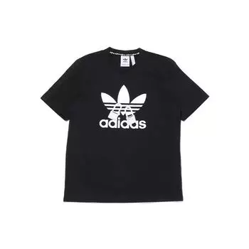 Adidas Originals Trefoil V-Day Tee Повседневная футболка с короткими рукавами Мужские топы Черные H07083 XXS