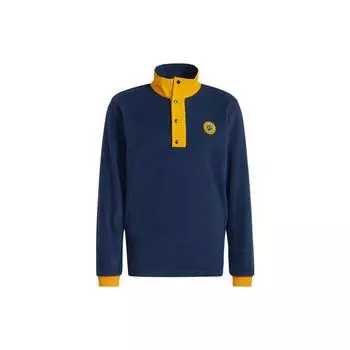 Adidas Originals Trefoil Wh Snap Флисовая вышитая однотонная толстовка с воротником-стойкой и длинными рукавами Мужские топы Синий II8482 M
