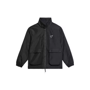 Adidas Originals Trefoil X Human Made Совместный надувной воротник с вышитым логотипом в виде сердца Спортивная куртка Мужская верхняя одежда Черный GM4634 L