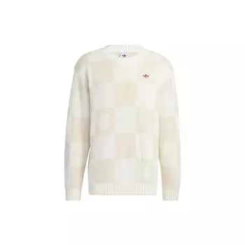Adidas Originals Trefoil X Miffy Collaboration Series клетчатая толстовка с круглым вырезом мужские топы белые HY7272 XL