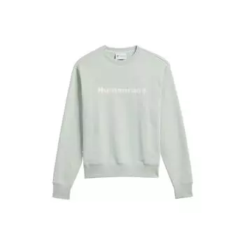 Adidas Originals Trefoil X Pharrell Williams Collaboration Однотонный логотип Толстовка с круглым вырезом Топы унисекс Зеленый HS4829 S