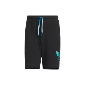 Adidas Originals Трикотажные шорты трилистника с логотипом и шнурком средней посадки, мужские брюки черного цвета IP7545 S