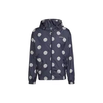 Adidas Originals Трилистник Мультфильм Улыбка Полный Принт Повседневная Спортивная Куртка С Капюшоном Мужская Куртка Темно-Темно-Синий HN0394 S