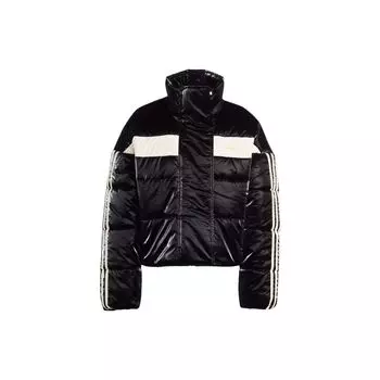 Adidas Originals Трилистник-пуховик с контрастной вставкой и глянцевым принтом логотипа Женские куртки черные IA3919 M