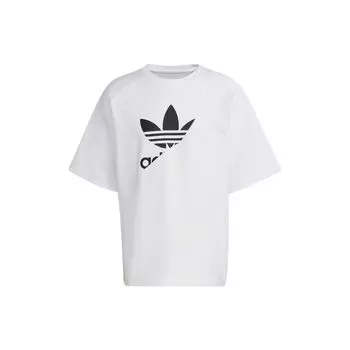 Adidas Originals Трилистник с деконструированным логотипом Трикотажная спортивная футболка с короткими рукавами Мужские топы Белые HG1439 L