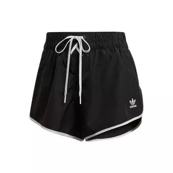Adidas Originals Трилистник с контрастной отделкой и логотипом Шорты на шнурке Женские шорты черные HK5087 S