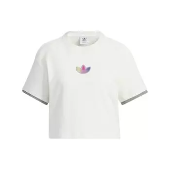 Adidas Originals Трилистник с короткими рукавами и вышивкой логотипа Женские топы Han-Jade-White IK8671 XL