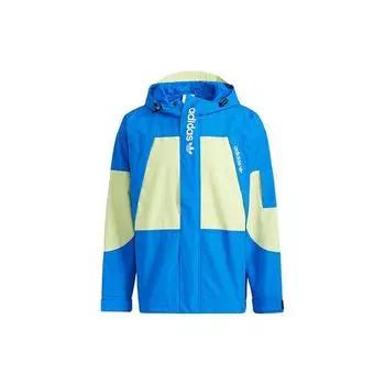 Adidas Originals Трилистник с логотипом и цветными блоками, тканая куртка с капюшоном, мужская верхняя одежда, синяя H07079 S