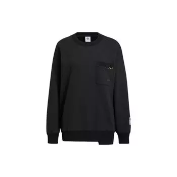 Adidas Originals Трилистник с логотипом и круглым вырезом Пуловер Женская толстовка Черный HS9505 M