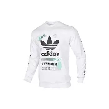 Adidas Originals Трилистник с логотипом и принтом с круглым вырезом Мужская толстовка белая FP7706 M