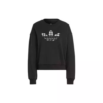 Adidas Originals трилистник с логотипом и принтом с круглым вырезом, женские топы, черный IC5147 XXS