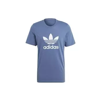 Adidas Originals Трилистник с логотипом Спортивная футболка с круглым вырезом Мужские топы Темно-синий GN3467 M
