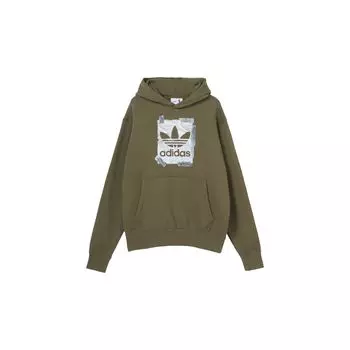 Adidas Originals Трилистник с логотипом Толстовка унисекс Топы Зеленый HL4102 XS