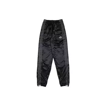 Adidas Originals Трилистник с логотипом в полоску и эластичной резинкой на талии, повседневные брюки, мужские брюки, черные CV5256 XXS