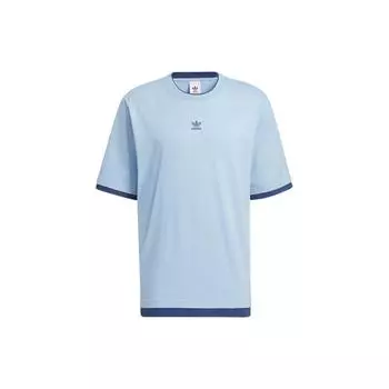 Adidas Originals Трилистник с логотипом в стиле пэчворк, футболка с короткими рукавами, мужские топы, синий HM7993 S