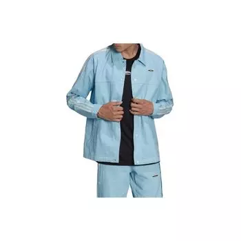 Adidas Originals Трилистник с полосатым воротником Спортивная куртка Мужские куртки Синие HC9497 S