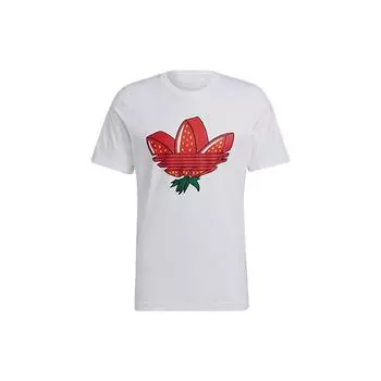 Adidas Originals Трилистник с принтом клубники и логотипом с круглым вырезом Мужские топы Белые GP1971 M
