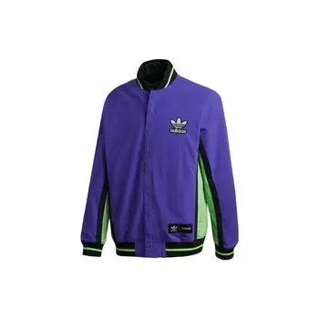 Adidas Originals трилистник с вышитым логотипом Двусторонняя куртка с воротником-стойкой Мужская верхняя одежда фиолетового цвета FT6039 M