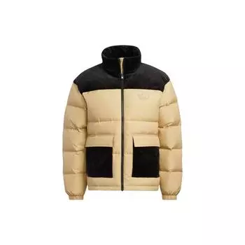 Adidas Originals трилистник с вышитым логотипом на воротнике на молнии, пуховик, мужская верхняя одежда, коричневый HS7282 XS