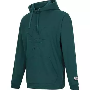 Adidas Originals Трилистник с вышитым логотипом, однотонный пуловер с капюшоном, мужская толстовка с капюшоном, темно-зеленый H11446 M