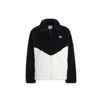 Adidas Originals Трилистник Утолщенная спортивная куртка на флисовой подкладке в стиле пэчворк Верхняя одежда унисекс Черный Белый IN0981 XS