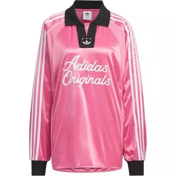 Adidas Originals Удобная модная рубашка-поло с длинным рукавом унисекс, топы розового цвета JD1128 L