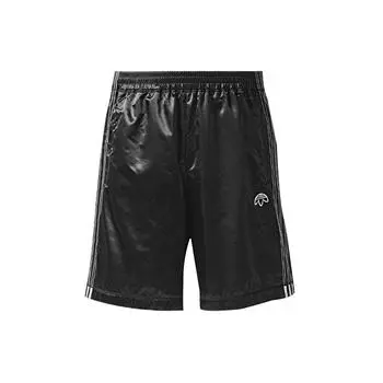 Adidas Originals x Alexander Wang Атласные спортивные шорты свободного покроя мужские черные CV5257