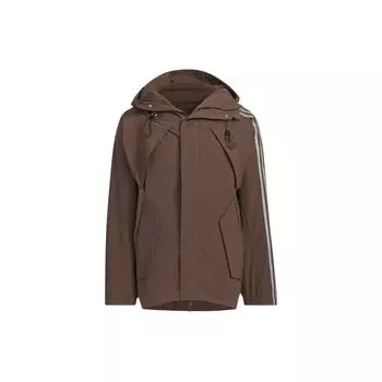 Adidas Originals X Hamcus FW23 Трехполосная куртка с капюшоном с капюшоном Куртки унисекс Коричневые IX7080 XS