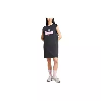 Adidas Originals X Hello Kitty Kuromi Мультяшный принт с буквенным принтом Платье-майка Женское платье Черный JG8054 M
