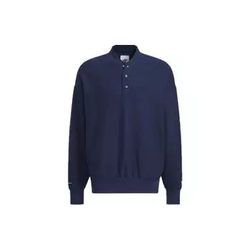 Adidas Originals X Notitle Co-Branded Series FW23 Однотонная толстовка с открытым воротником на пуговицах Топы унисекс Синий IN1089 XXXL