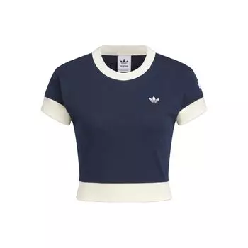 Adidas Originals x Notitle Collage Color-Block короткая укороченная футболка с круглым вырезом женские топы синие IN1079 XXS