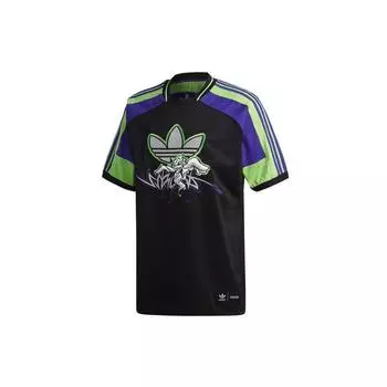 Adidas Originals x Sankuanz Trefoil Mesh Дышащая футболка с короткими рукавами с принтом Мужские топы черные FT8051 XL