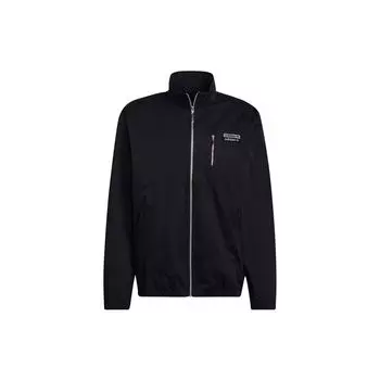 Adidas оригиналы RYV. Тренировочная куртка из хлопкового твила с воротником-стойкой и молнией Мужская куртка черная H11457 S