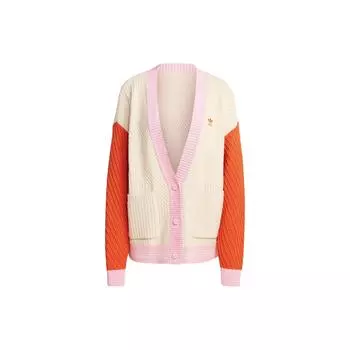 Adidas Оригиналы SS23 Adicolor 70s Retro Series Вязаный кардиган Женские кардиганы Wonder-White IK7495 L