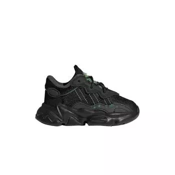 Adidas Ozweego Little Kid Люминесцентные детские кроссовки Black Core-Black Solar-Green HR0242 26