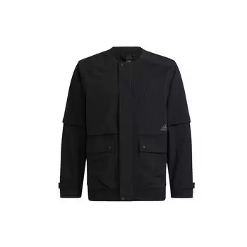 Adidas Performance Logo с круглым вырезом, однобортная куртка обычного кроя, мужская верхняя одежда, черный H40219 XL