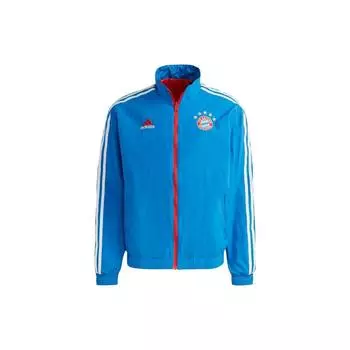Adidas Полосатая двусторонняя куртка с логотипом Мужская Верхняя одежда Ярко-Королевский-Синий HT8834 M